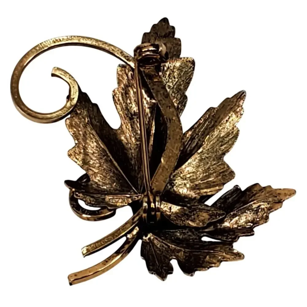 Maple Leaf Leaves Brooch 1.75